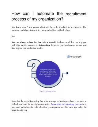How can I automate the recruitment process of my organization_
