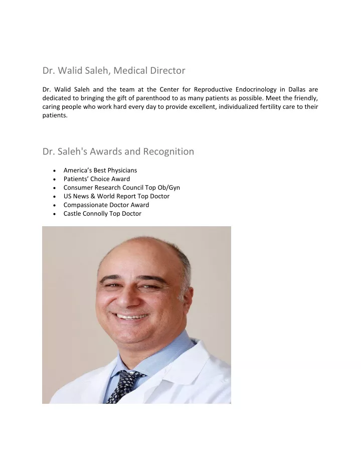 dr walid saleh medical director