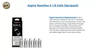 aspire nautilus x 1 8 coils 5pc pack