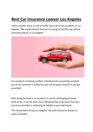 Car Insurance Lawyer Los Angeles