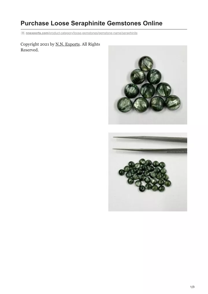 purchase loose seraphinite gemstones online