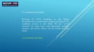 Cctv Installation Abu Dhabi  Novanodit.com