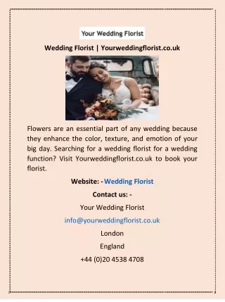 Wedding Florist | Yourweddingflorist.co.uk