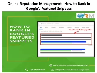 online reputation management how to rank