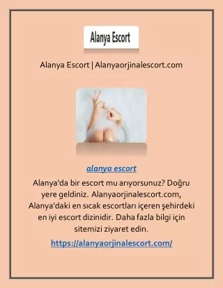 Alanya Escort | Alanyaorjinalescort.com