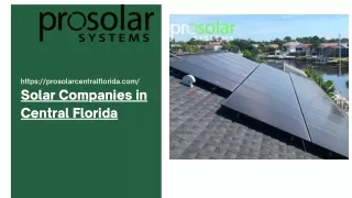 Residential and Commercial Solar Energy -  ProSolar Systems