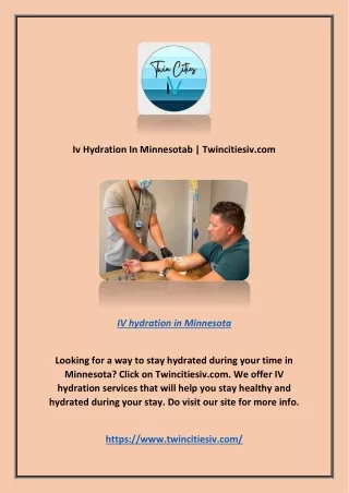 Iv Hydration In Minnesotab | Twincitiesiv.com