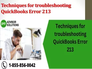 techniques for troubleshooting quickbooks error 213