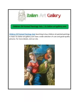 Children Oil Painted Paintings Italy | En.italian-art-gallery.com