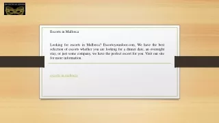 Escorts in Mallorca  Escortoyourdoor.com