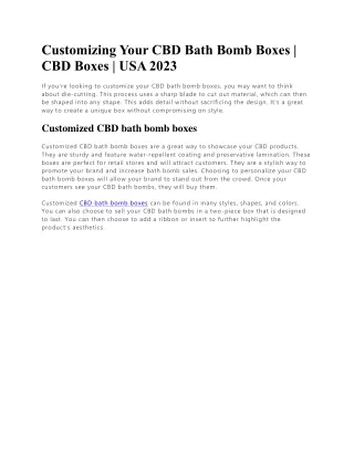 customizing your cbd bath bomb boxes cbd boxes