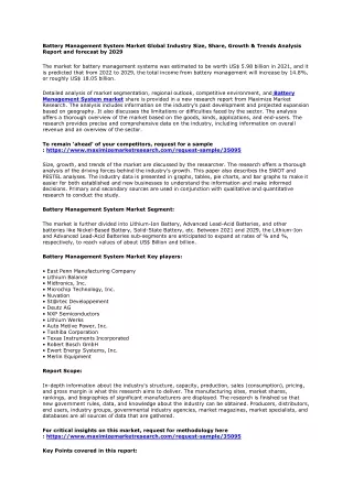 battery management system market global industry
