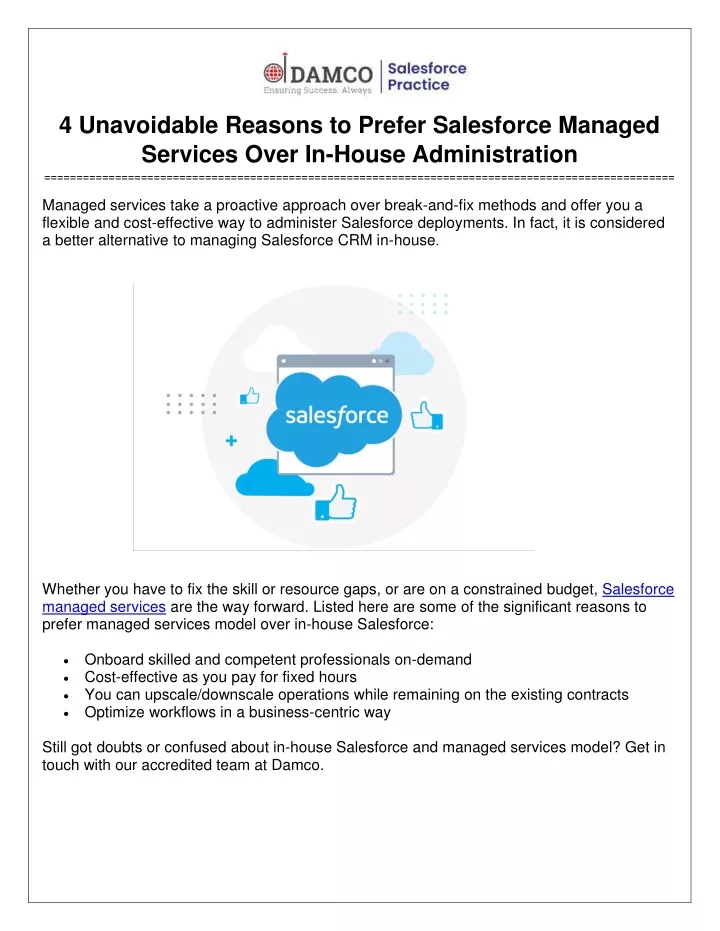 4 unavoidable reasons to prefer salesforce