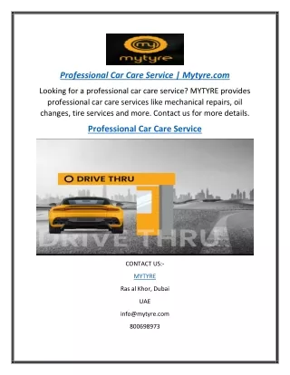 professional car care service mytyre com