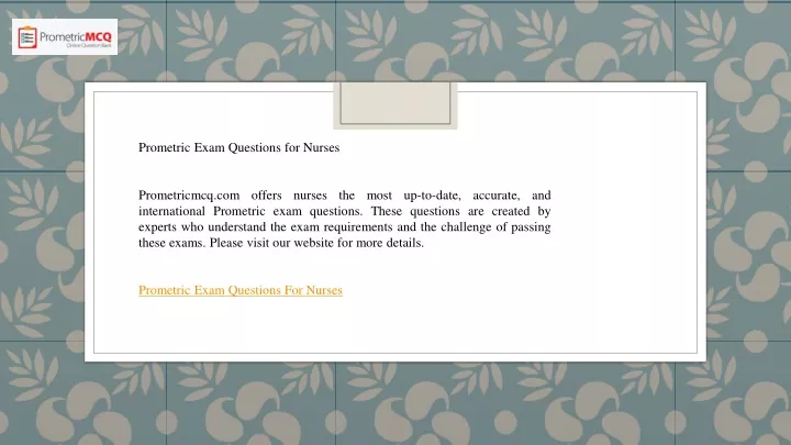 prometric exam questions for nurses prometricmcq