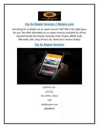 car ac repair services mytyre com