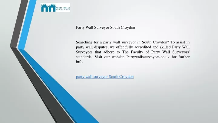 party wall surveyor south croydon searching