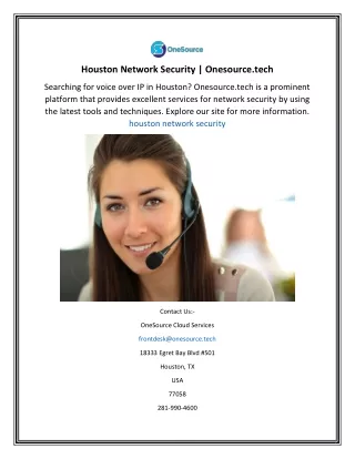 Houston Network Security  Onesource.tech