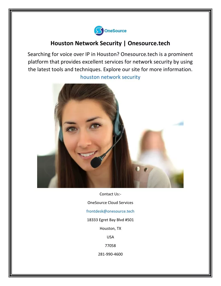 houston network security onesource tech