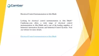 electrical control instrumentation in abu dhabi