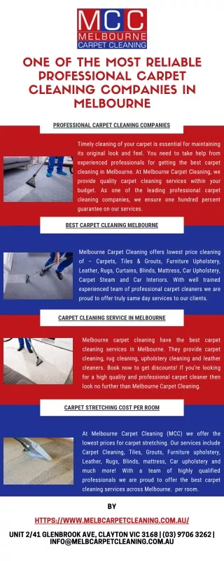 One Of The Most Reliable Professional Carpet Cleaning Companies In Melbourne