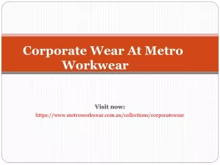 Corporate Wear Collections At Metro Workwear