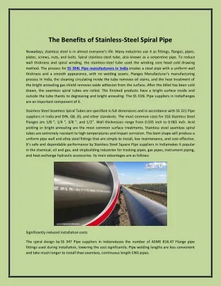 The Benefits of Stainless