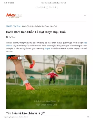 Cách Chơi Kèo Chẵn Lẻ Đạt Được Hiệu Quả
