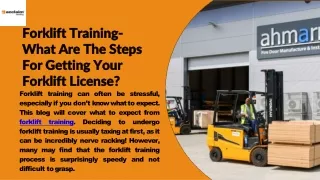 Forklift Training- What Are The Steps For Getting Your Forklift License?