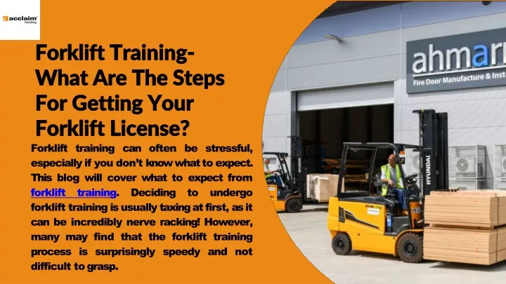 forklift training what are the steps for getting your forklift license