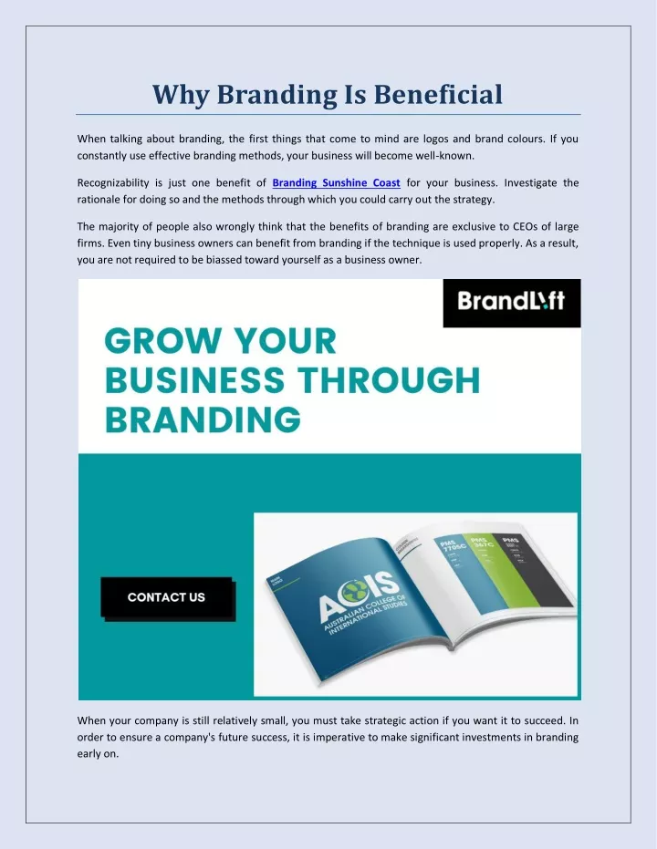 why branding is beneficial