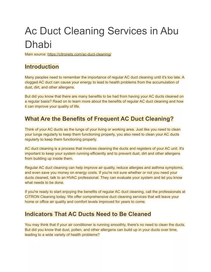 ac duct cleaning services in abu dhabi