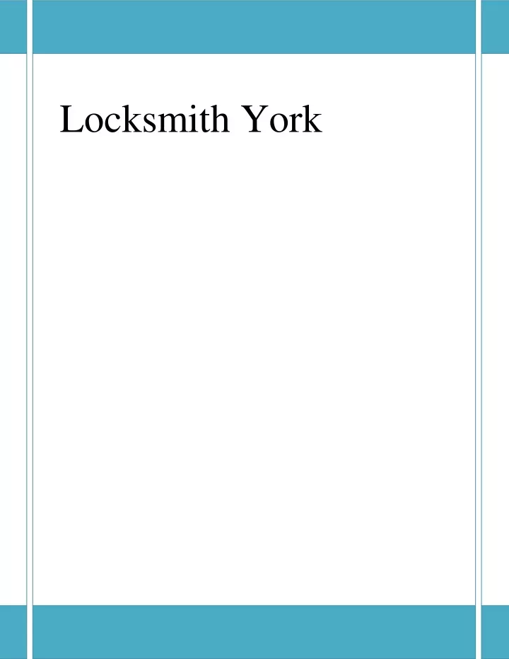 locksmith york