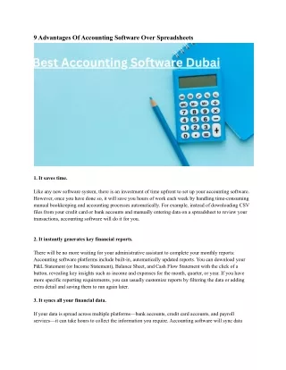 9 advantages of accounting software over