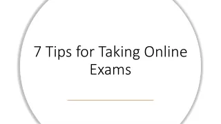7 Tips for Taking Online Exams