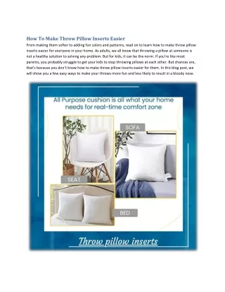 how to make throw pillow inserts easier from