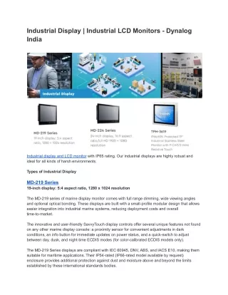 industrial display industrial lcd monitors