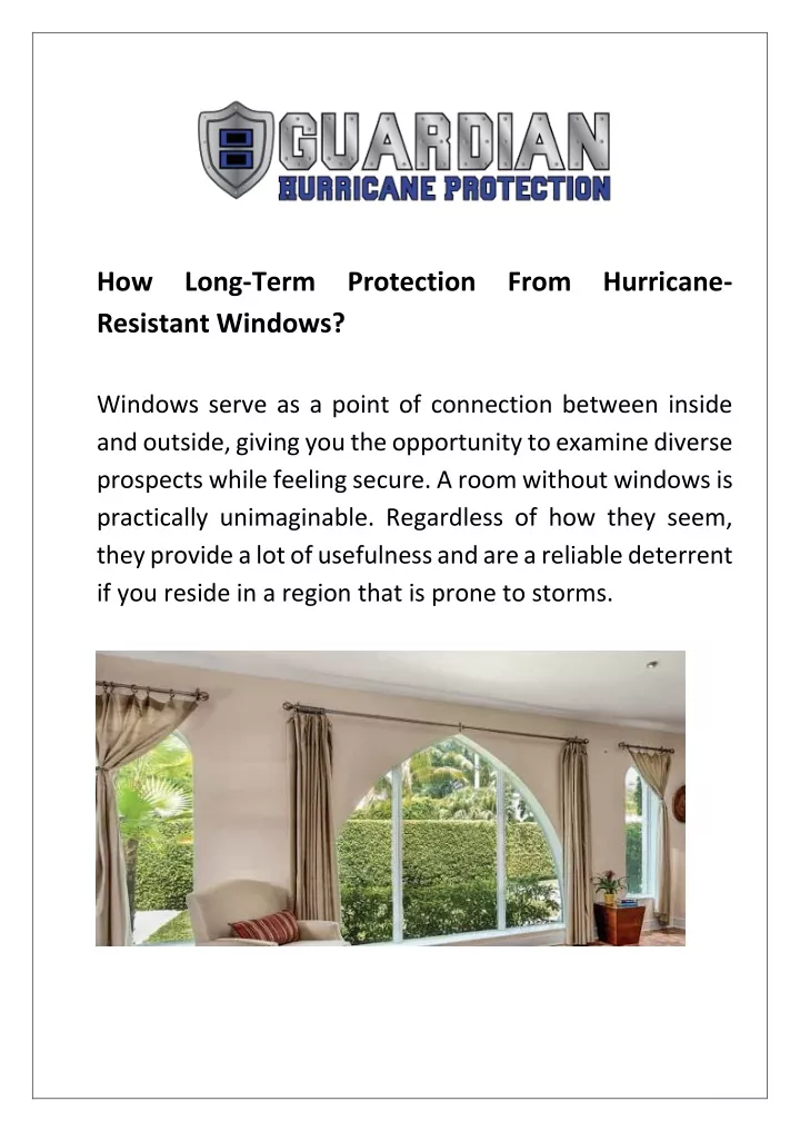 how long term protection from hurricane resistant