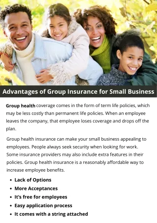 Advantages of Group Insurance for Small Business