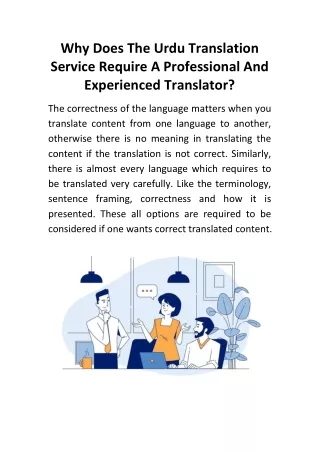 Why Does The Urdu Translation Service Require A Professional And Experienced Translator