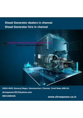 Diesel Generator dealers in chennai