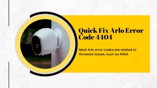Quick Fix Arlo Error Code 4404