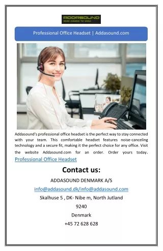 Professional Office Headset | Addasound.com