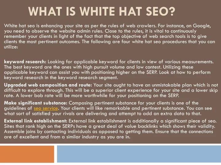 what is white hat seo