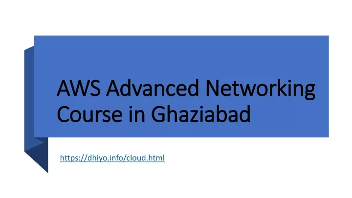 aws advanced networking course in ghaziabad