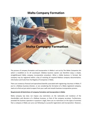 Malta Company Formation