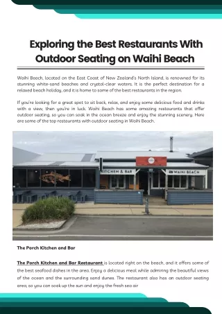 Enjoy The Most Delectable Dining Experiences with Outdoor Seating