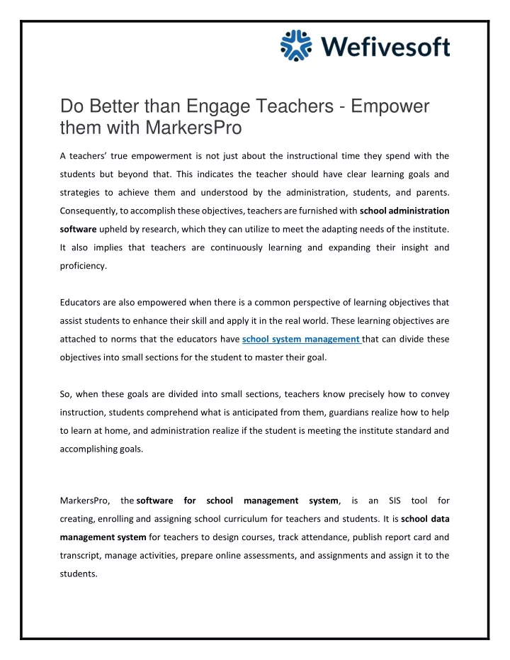do better than engage teachers empower them with