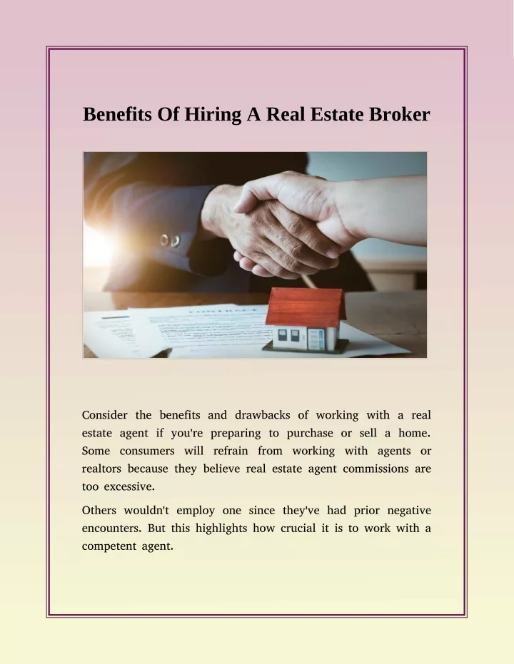 benefits of hiring a real estate broker
