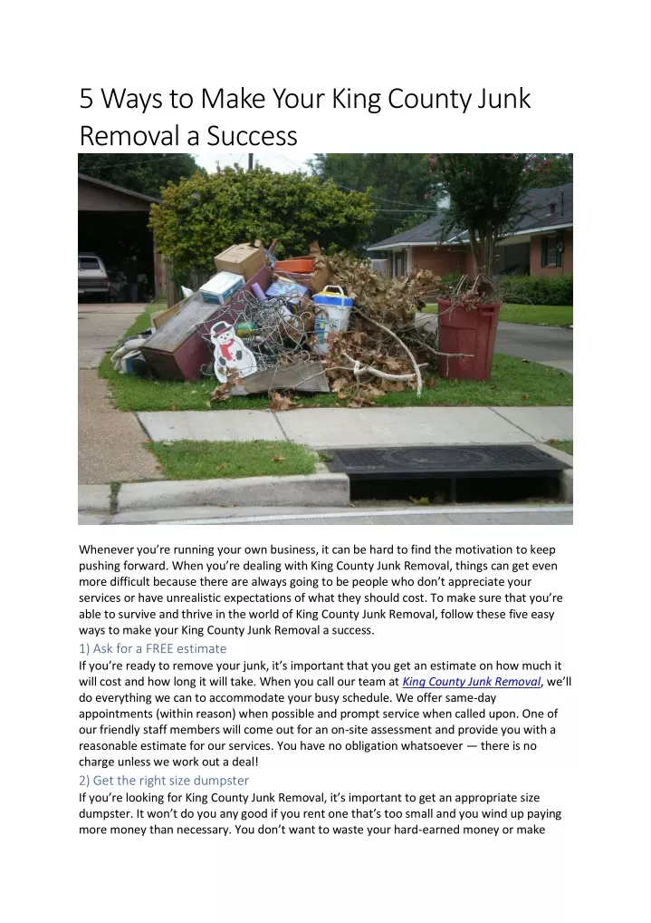 5 ways to make your king county junk removal